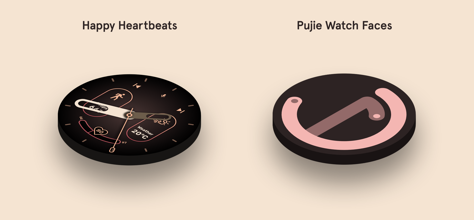 Happy Heartbeats and Pujie Watch Faces